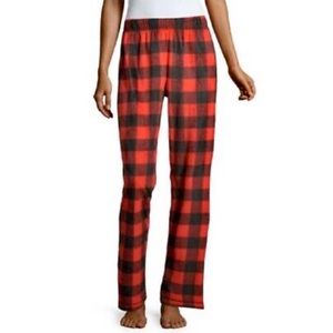 🆕 Sleep Chic Microfleece Pajama Pants- Red Plaid